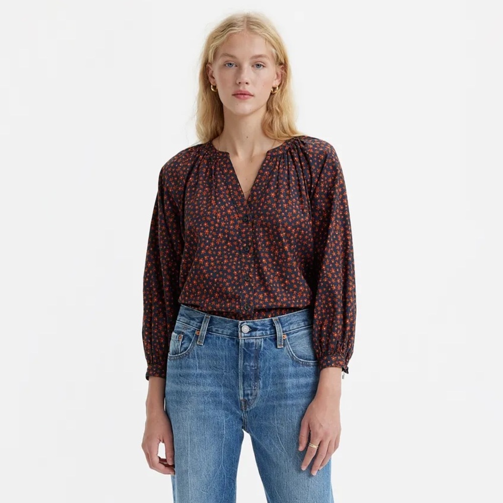 Levi’s Lainey 3/4 Balloon-Sleeve Blouse in Floral